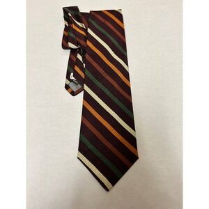 Robert Talbott Necktie Men's One Size Multicolor Silk Striped Repp Classic Brown